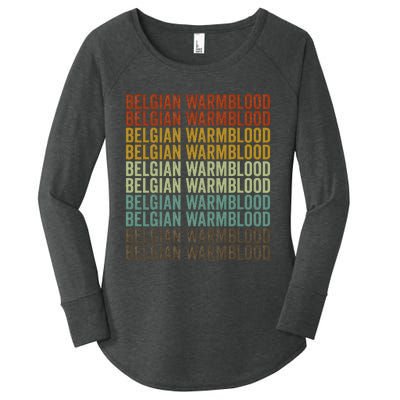 Belgian Warmblood Horse Retro Women's Perfect Tri Tunic Long Sleeve Shirt