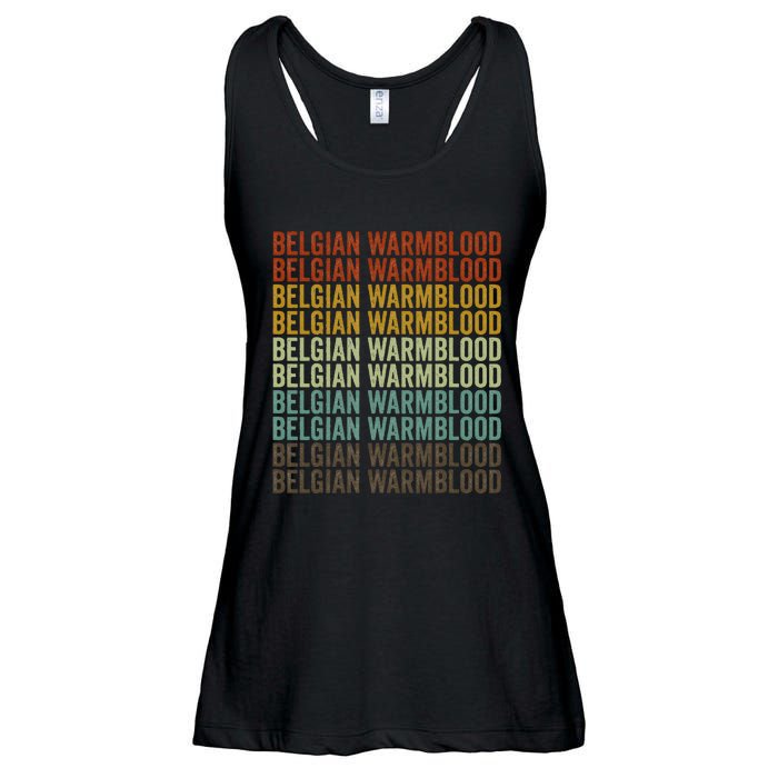 Belgian Warmblood Horse Retro Ladies Essential Flowy Tank