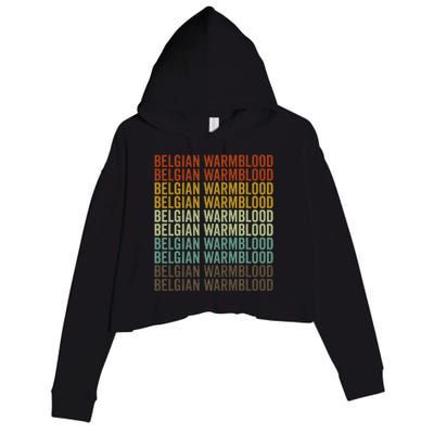 Belgian Warmblood Horse Retro Crop Fleece Hoodie