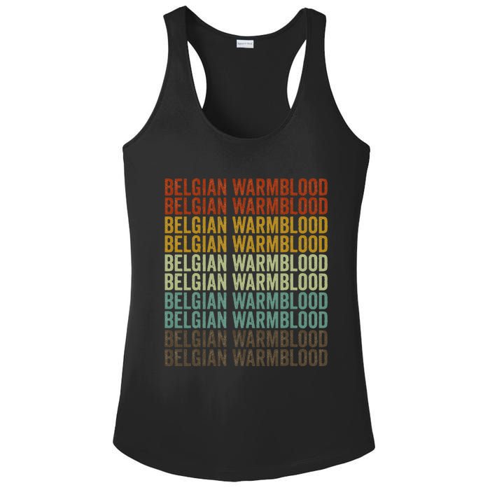 Belgian Warmblood Horse Retro Ladies PosiCharge Competitor Racerback Tank