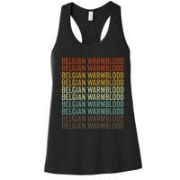 Belgian Warmblood Horse Retro Women's Racerback Tank