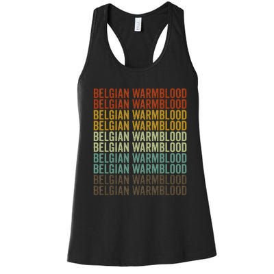 Belgian Warmblood Horse Retro Women's Racerback Tank