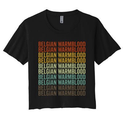 Belgian Warmblood Horse Retro Women's Crop Top Tee