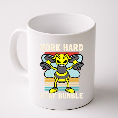 Bee Work Hard Stay Bumble Weightlifting Bees Gym Pun Humble Gift Coffee Mug