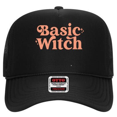 Basic Witch Halloween High Crown Mesh Back Trucker Hat