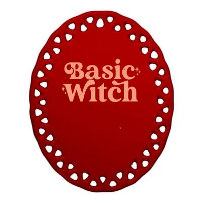 Basic Witch Halloween Ceramic Oval Ornament