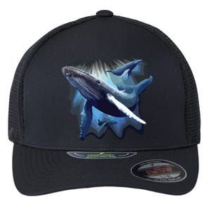 Blue Whale Humpback Marine Sea Animal Ocean Save Whales Flexfit Unipanel Trucker Cap