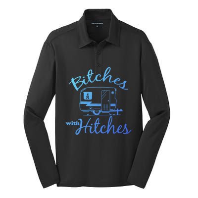 Bitches With Hitches Great Gift Silk Touch Performance Long Sleeve Polo