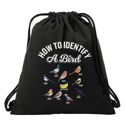 Bird Watcher How To Identify A Bird Unique Birder Drawstring Bag