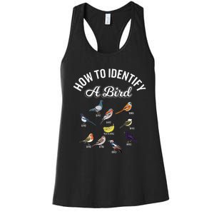 Bird Watcher How To Identify A Bird Unique Birder Women's Racerback Tank