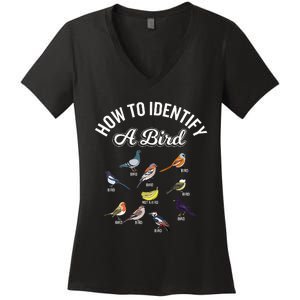 Bird Watcher How To Identify A Bird Unique Birder Women's V-Neck T-Shirt