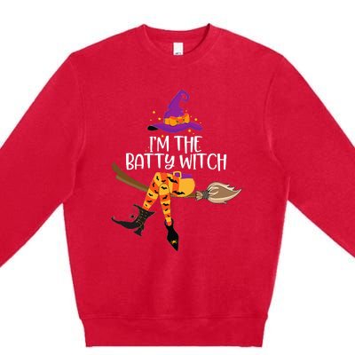 Batty Witch Halloween Group Costume Spooky Fun! Premium Crewneck Sweatshirt