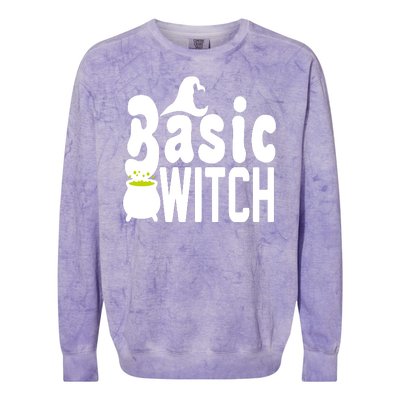 Basic Witch Halloween Funny Colorblast Crewneck Sweatshirt