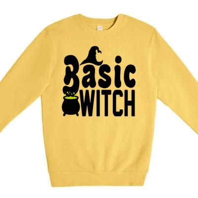 Basic Witch Halloween Funny Premium Crewneck Sweatshirt