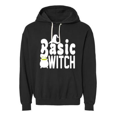 Basic Witch Halloween Funny Garment-Dyed Fleece Hoodie