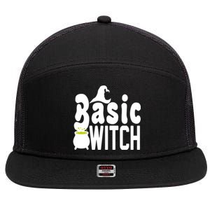 Basic Witch Halloween Funny 7 Panel Mesh Trucker Snapback Hat