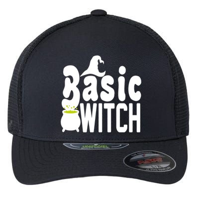 Basic Witch Halloween Funny Flexfit Unipanel Trucker Cap