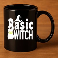 Basic Witch Halloween Funny 11oz C Handle Ceramic Mug