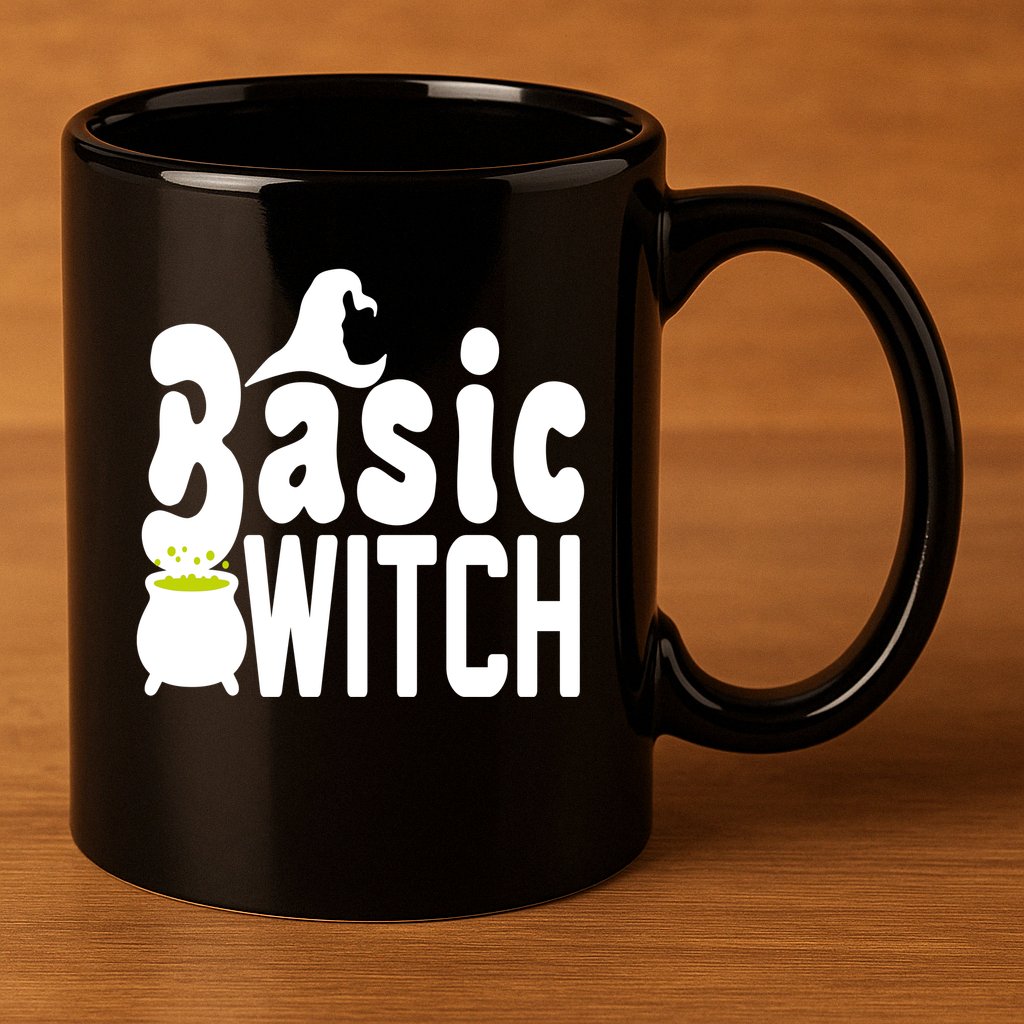 Basic Witch Halloween Funny 11oz C Handle Ceramic Mug