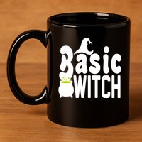 Basic Witch Halloween Funny 11oz C Handle Ceramic Mug
