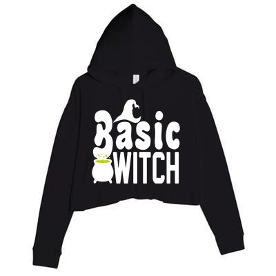 Basic Witch Halloween Funny Crop Fleece Hoodie