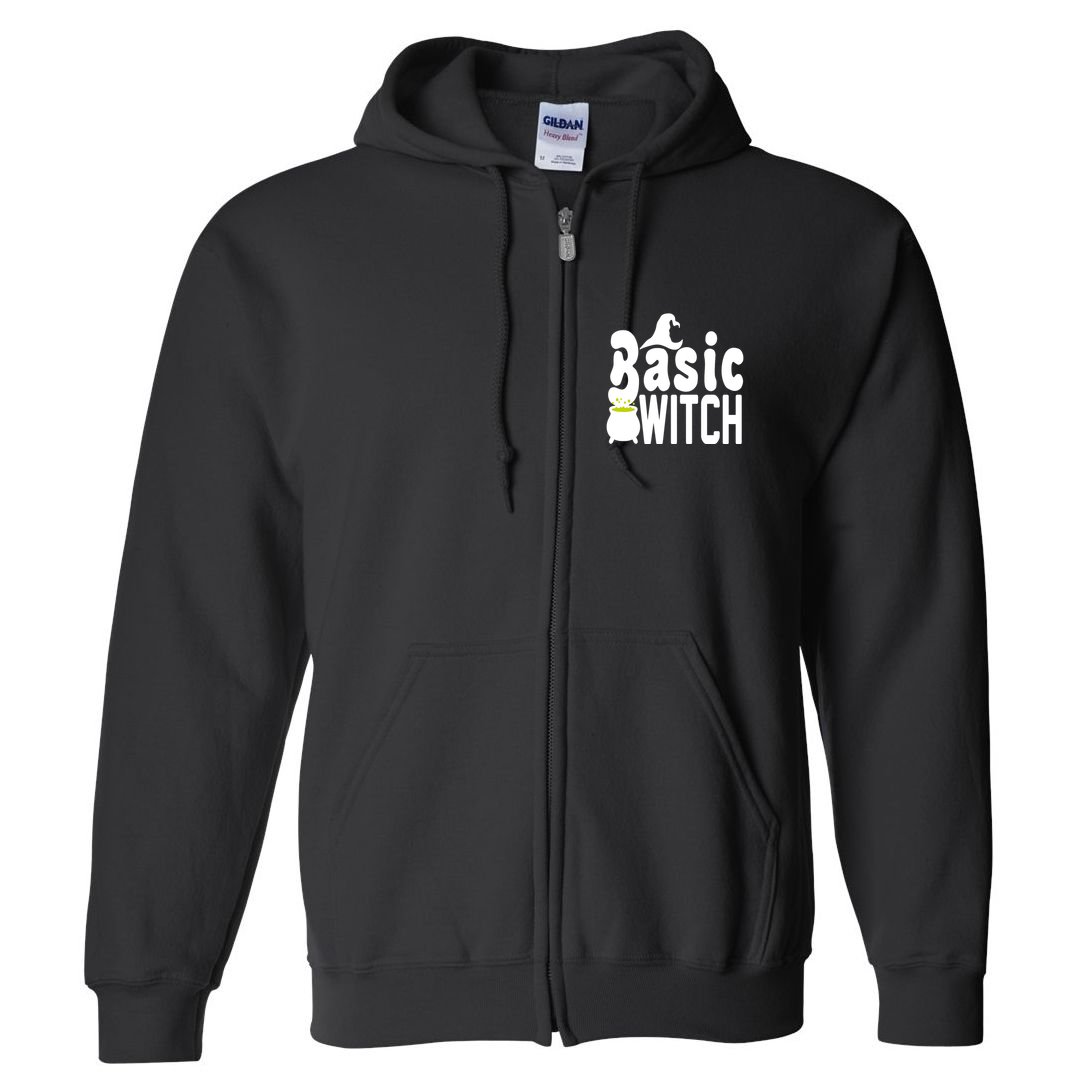 Basic Witch Halloween Funny Full Zip Hoodie