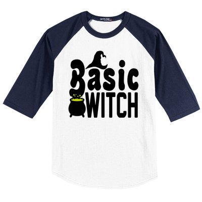 Basic Witch Halloween Funny Baseball Sleeve Shirt