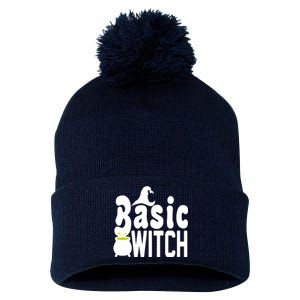 Basic Witch Halloween Funny Pom Pom 12in Knit Beanie