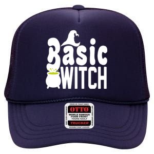 Basic Witch Halloween Funny High Crown Mesh Back Trucker Hat