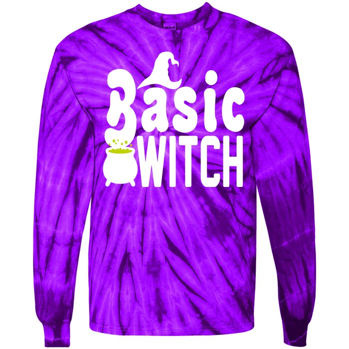 Basic Witch Halloween Funny Tie-Dye Long Sleeve Shirt