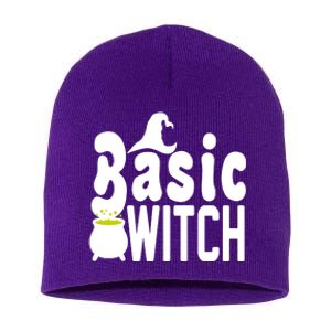 Basic Witch Halloween Funny Short Acrylic Beanie