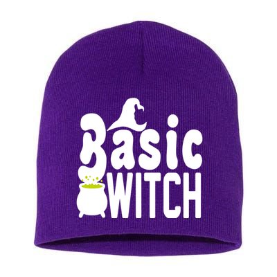 Basic Witch Halloween Funny Short Acrylic Beanie