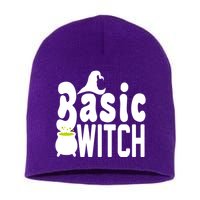 Basic Witch Halloween Funny Short Acrylic Beanie