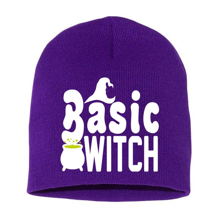 Basic Witch Halloween Funny Short Acrylic Beanie