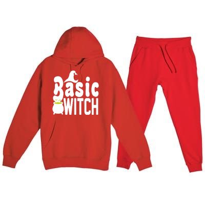 Basic Witch Halloween Funny Premium Hooded Sweatsuit Set