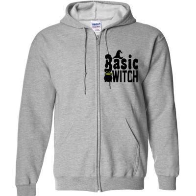 Basic Witch Halloween Funny Full Zip Hoodie