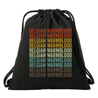 Belgian Warmblood Horse Retro Drawstring Bag