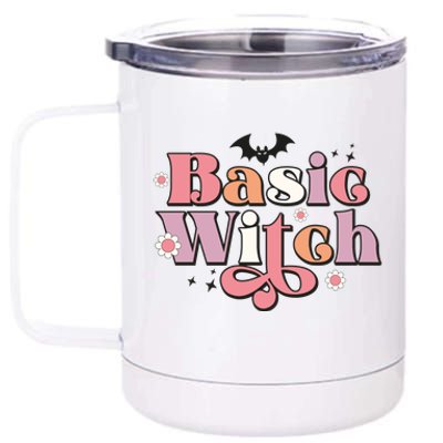 Basic Witch Halloween Reto Gifts Cute Funny 12 oz Stainless Steel Tumbler Cup