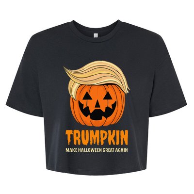 Blonde Wig Halloween Pumpkin Bella+Canvas Jersey Crop Tee