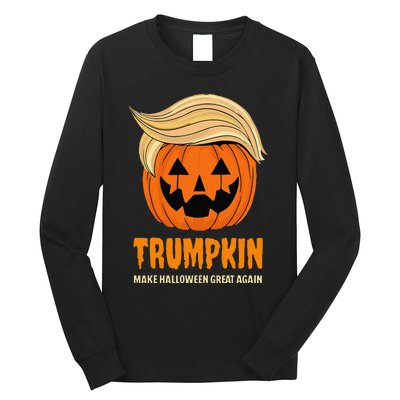 Blonde Wig Halloween Pumpkin Long Sleeve Shirt