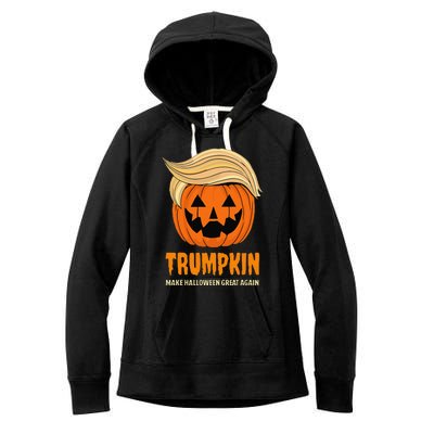 Blonde Wig Halloween Pumpkin Women's Fleece Hoodie