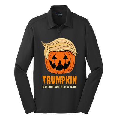 Blonde Wig Halloween Pumpkin Silk Touch Performance Long Sleeve Polo