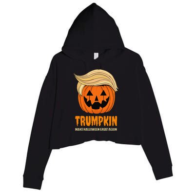 Blonde Wig Halloween Pumpkin Crop Fleece Hoodie