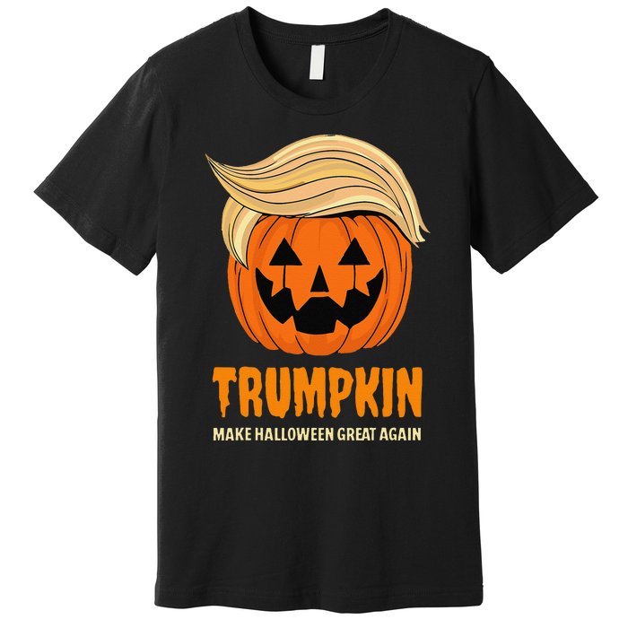 Blonde Wig Halloween Pumpkin Premium T-Shirt