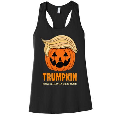 Blonde Wig Halloween Pumpkin Women's Racerback Tank