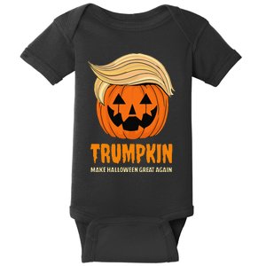 Blonde Wig Halloween Pumpkin Baby Bodysuit