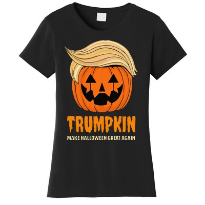 Blonde Wig Halloween Pumpkin Women's T-Shirt