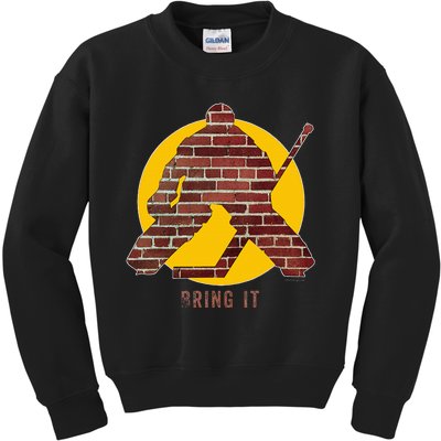 Brick Wall Hockey Goalie Kids Sweatshirt