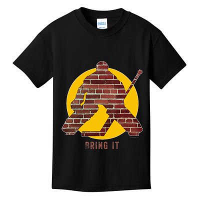 Brick Wall Hockey Goalie Kids T-Shirt
