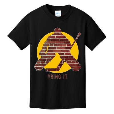 Brick Wall Hockey Goalie Kids T-Shirt